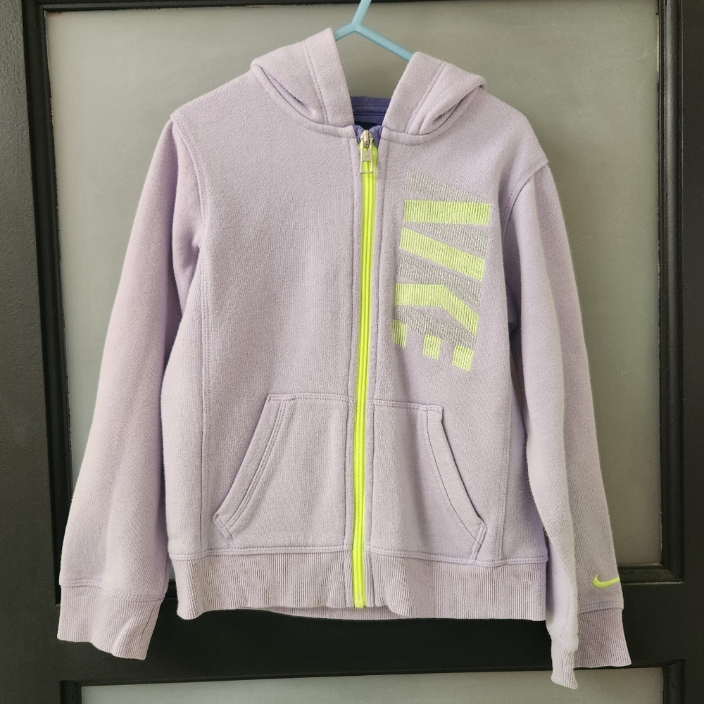 Girls Lavender Purple Full Zip Nike Hoodie Size 6